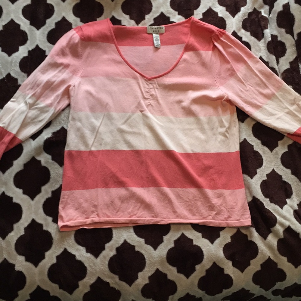 Striped pink XL Covington blouse